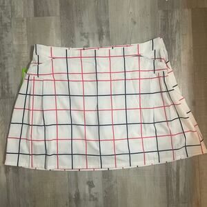NWT Crown & Ivy Skort Skirt Womens 14 Plaid Golf Skort